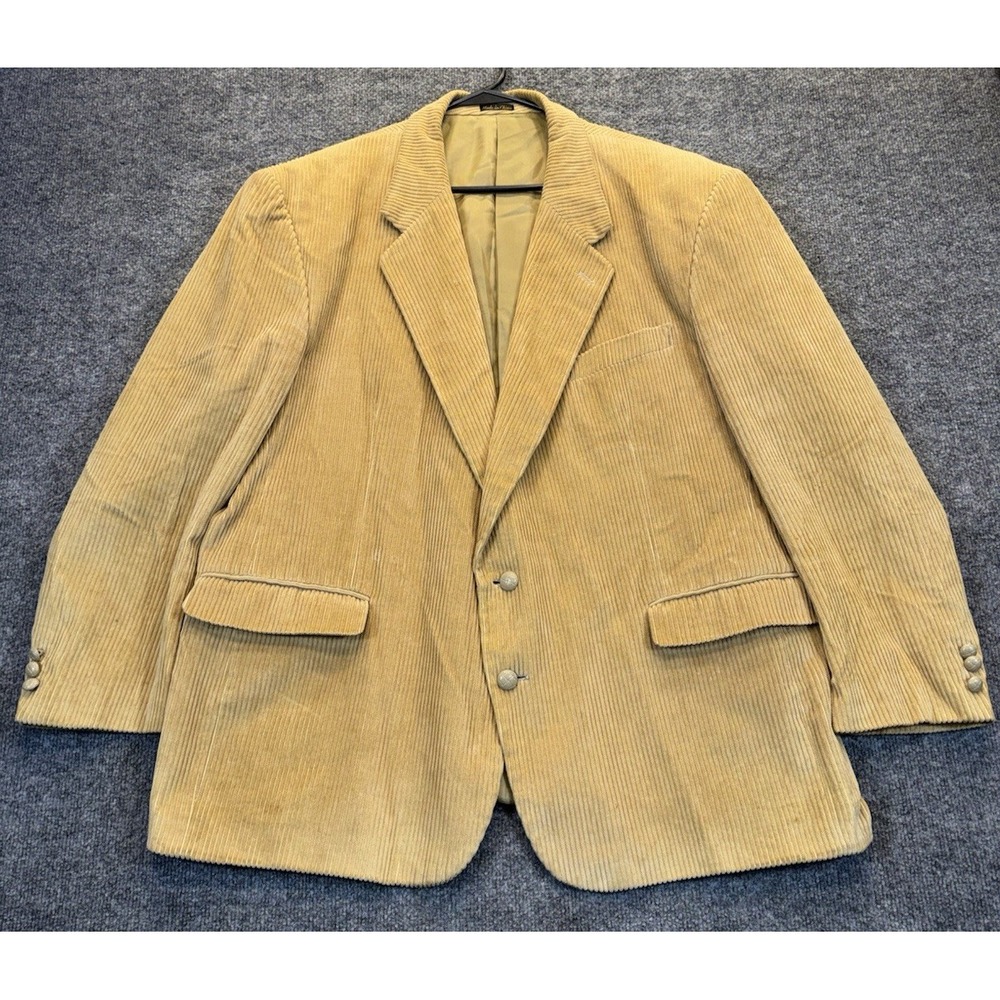 English Manor Corduroy Sport Coat Blazer Tan Men's 48R Classic 2 Button Lined